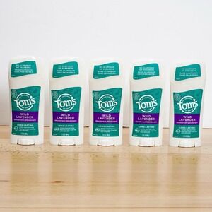5 Tom's of Maine Deodorant Wild Lavender Scent 2.25 oz 0% Aluminium